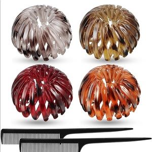 4 piece birds best hair clips ponytail holder.